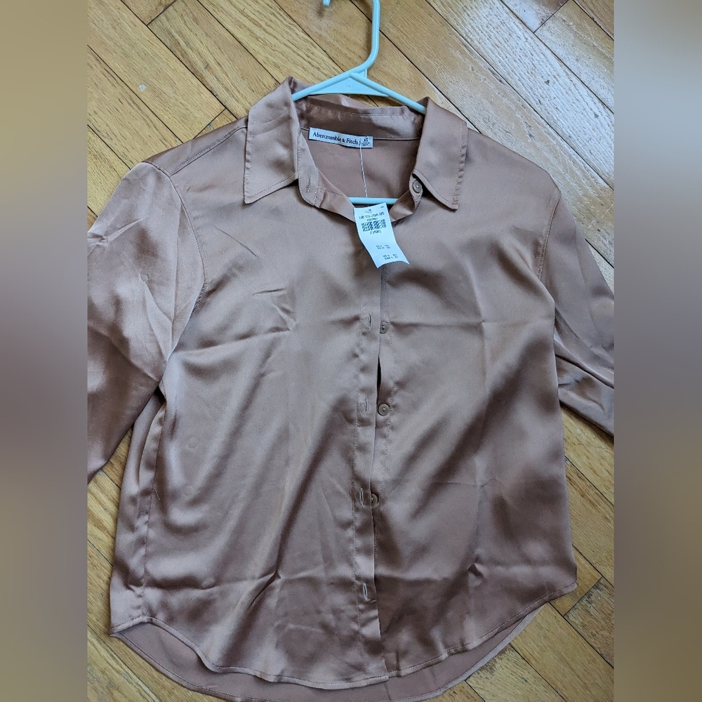 NWT Abercrombie & Fitch silk button down